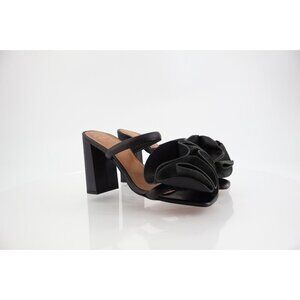 ATP Atelier Fossalto Sandals Black Leather Block Heel Oversized Flower 36 EU / 6